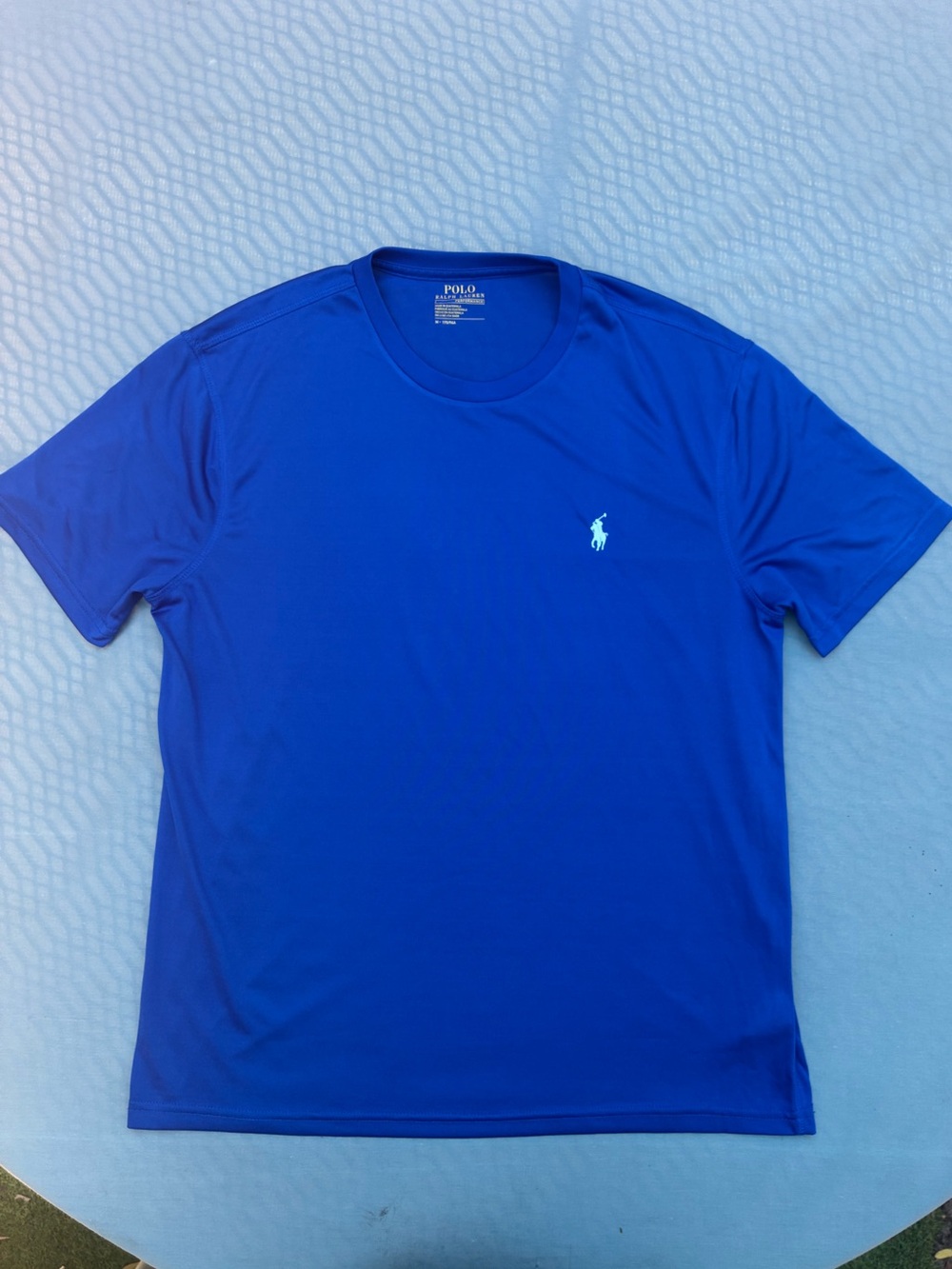 Polo by Ralph Lauren Men’s Bright Blue Crew Neck Tee with Polo Pony